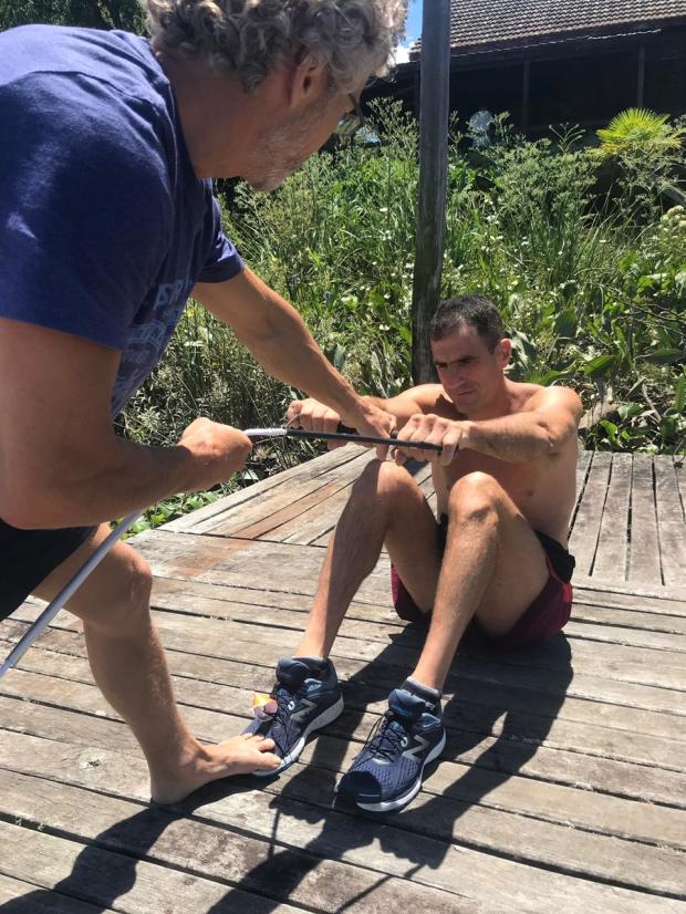 ski practicando posicion